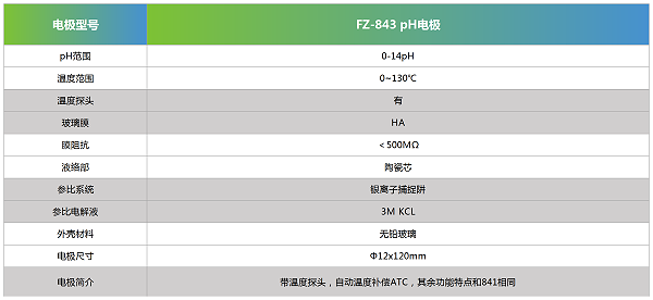 FZ-843 pH电极参数